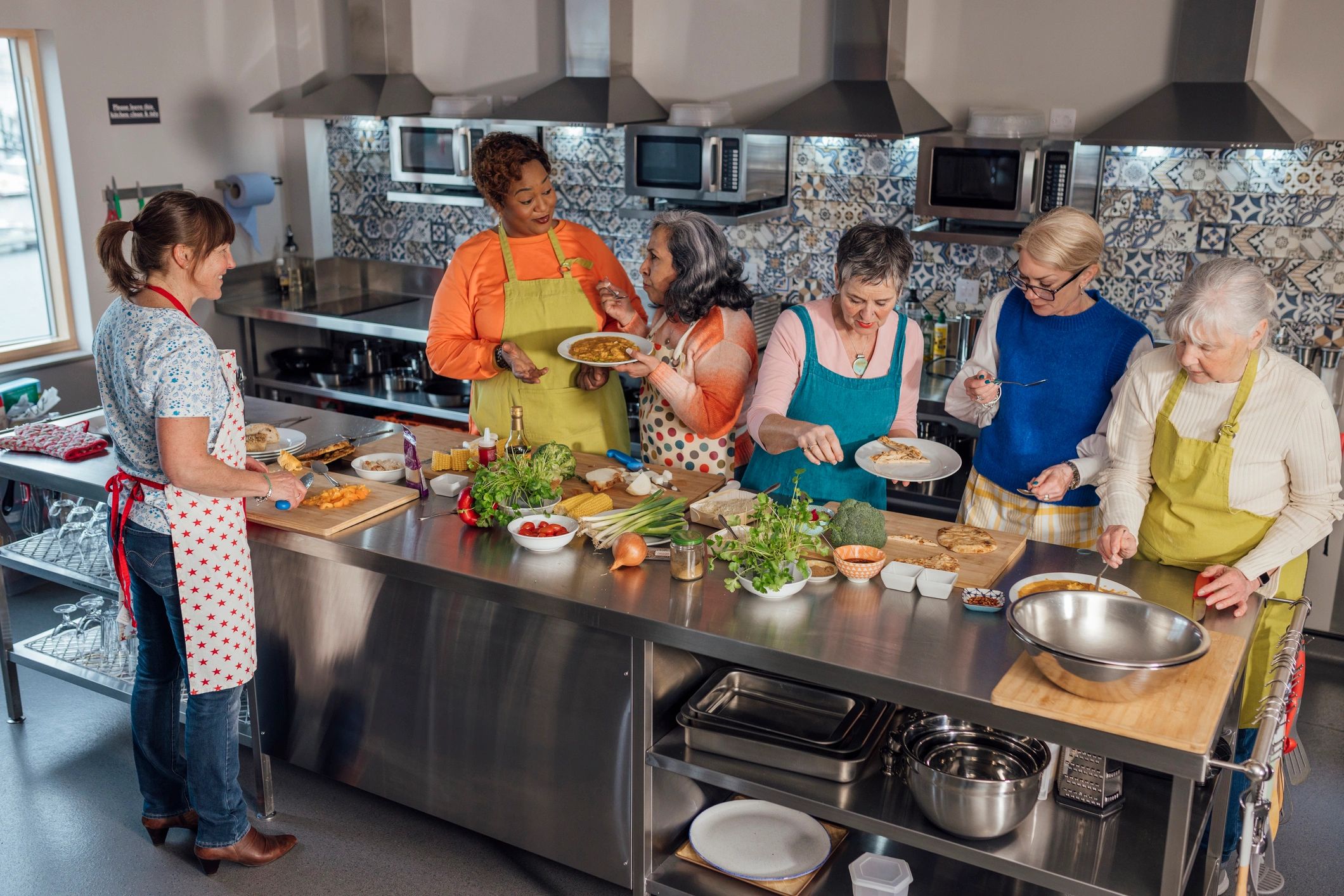 Fresh Bites team working together in a kitchen